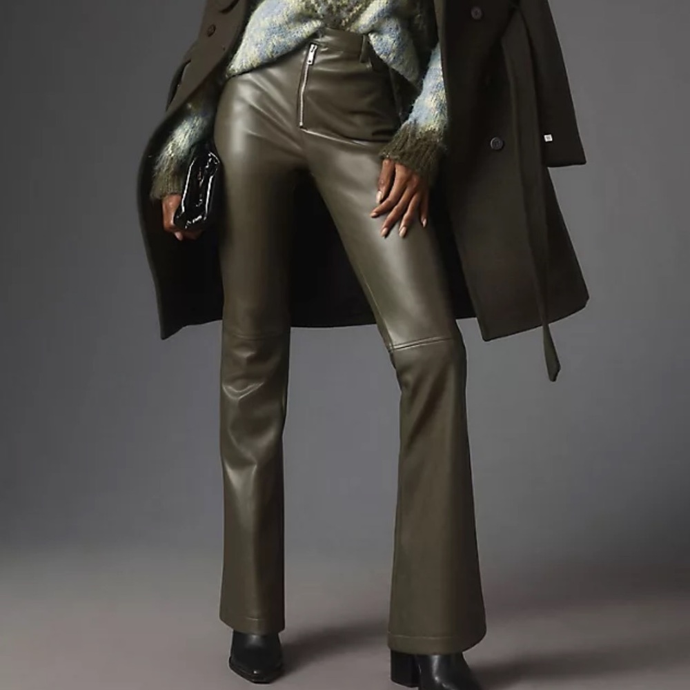 Anthropologie Avec Les‎ Filles Vegan Leather Kick-Flare Pant
